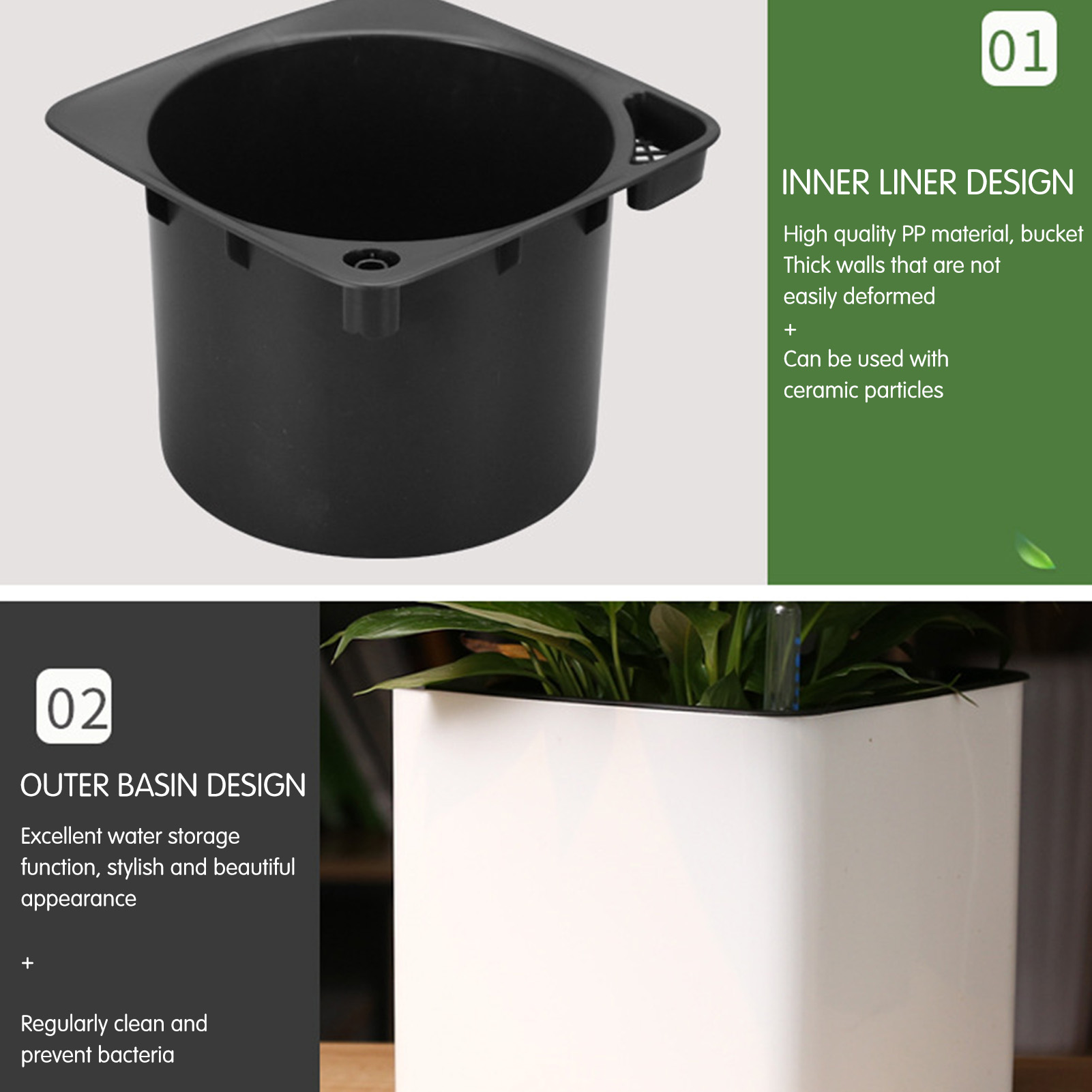 وعاء نباتات ذاتي الري مع مؤشر  - مراجعة Self Watering Insert وسعره