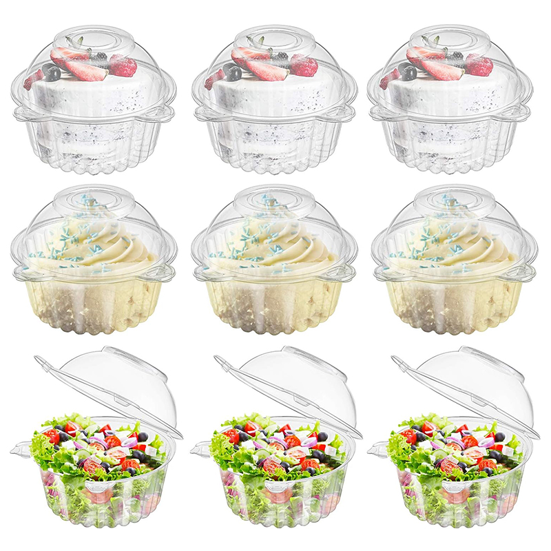 10 قطعة صناديق تعبئة الكب كيك  - مراجعة Plastic Dome Clear وسعره