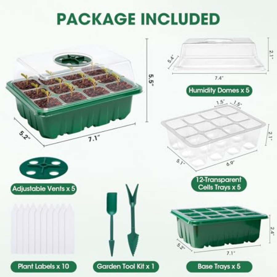 5 عبوات من صواني بذور مع قبة ر - مراجعة Humidity Dome Kit وسعره